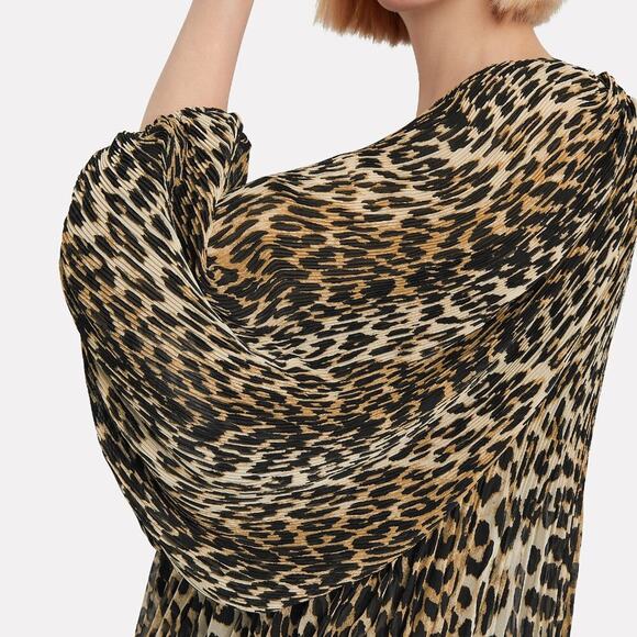 GANNI oversized pleated puffy blouson sleeve top sz 36, US 4 - Picture 2 of 11